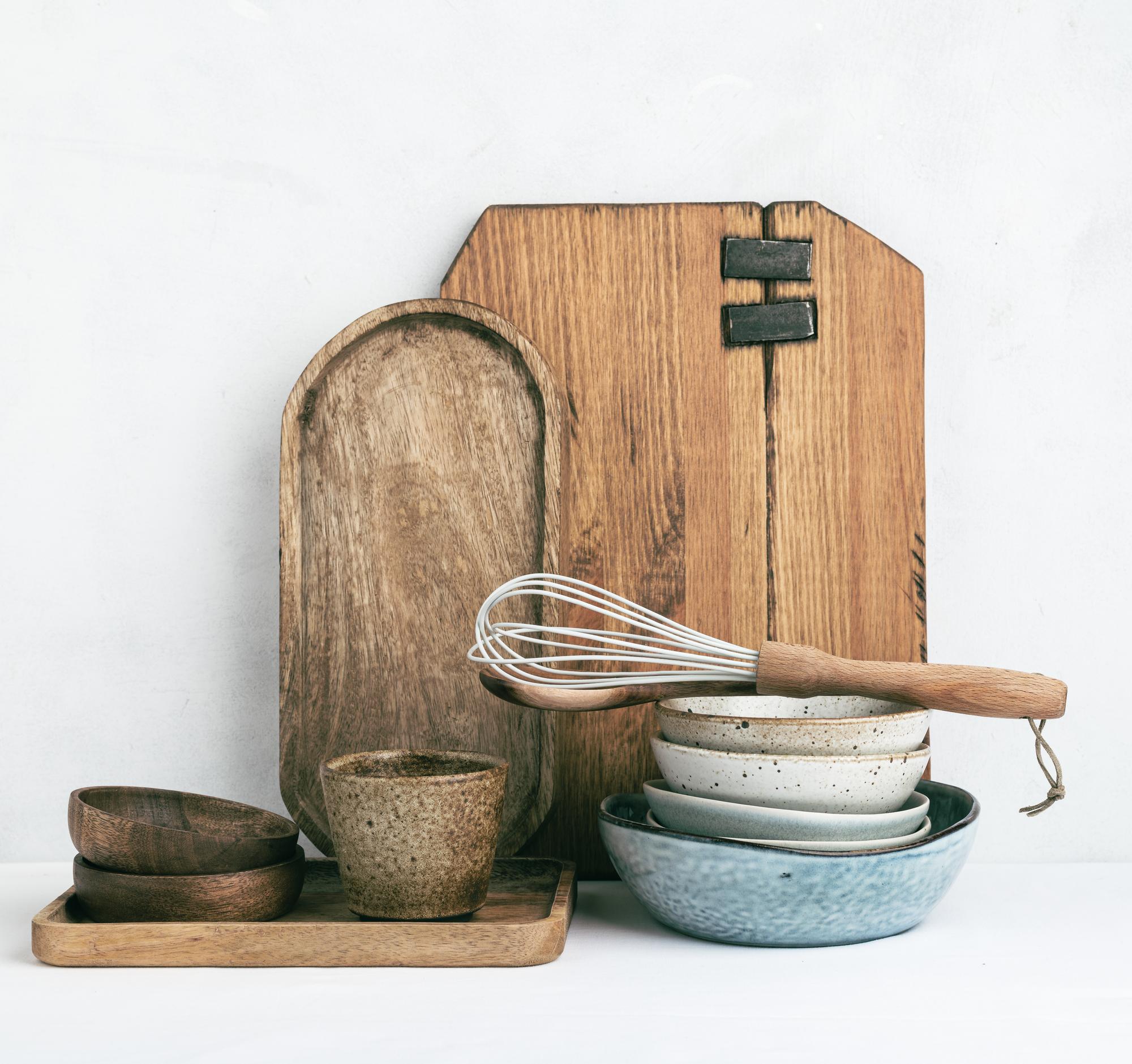 workshop counter with ingredients and utensils