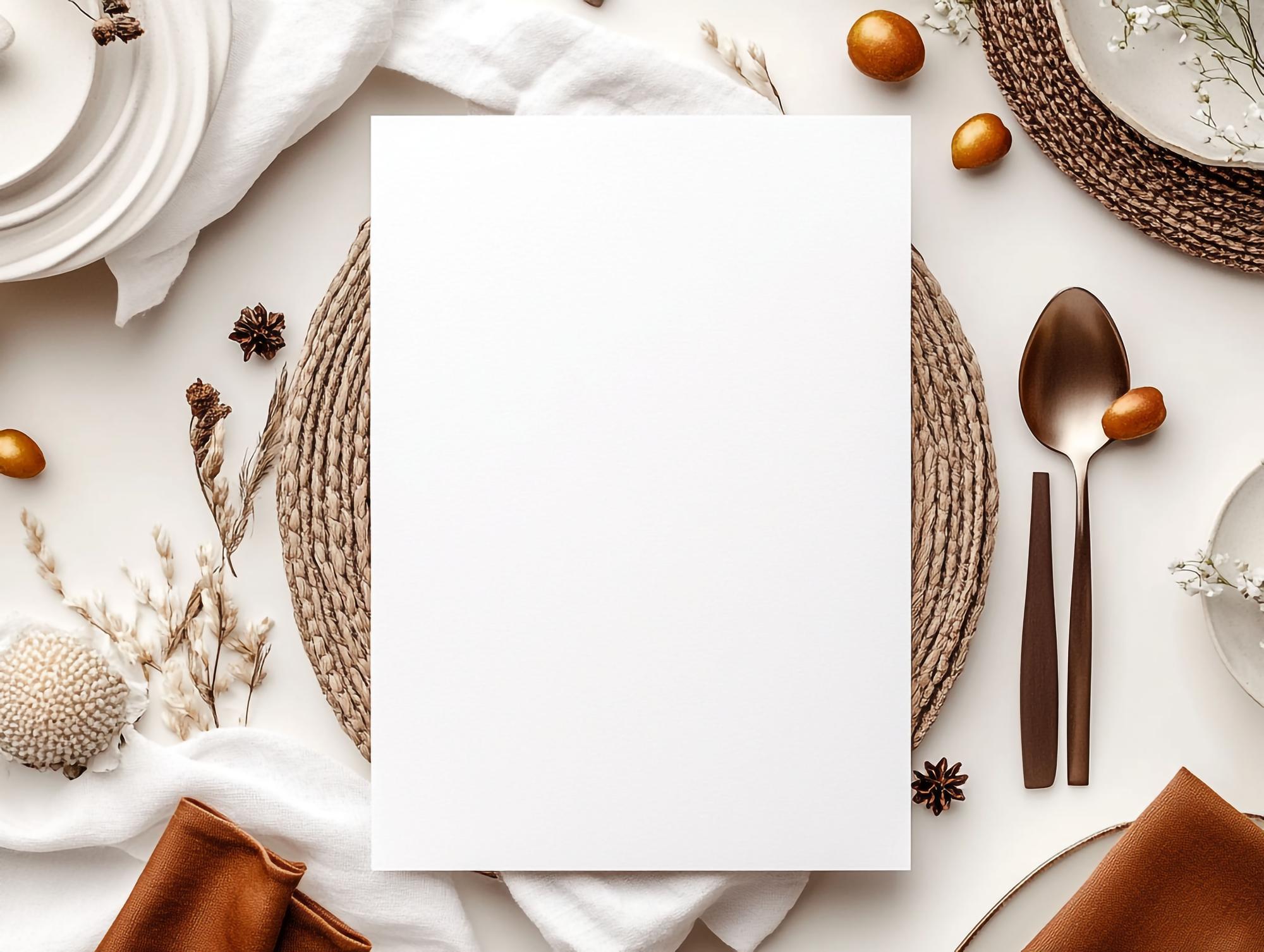 large styled table with seasonal menu